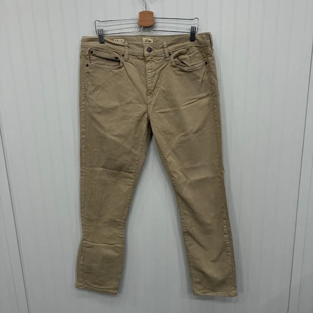J.Crew Style 484 Men's W36 x L32 Tan Slim Tapered Stretch Denim Jeans
